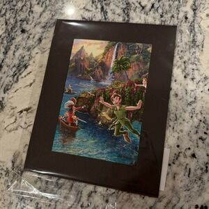 Thomas Kinkade Peter Pan's Never Land Matted Print 7" x9" Classic Art Disney NEW